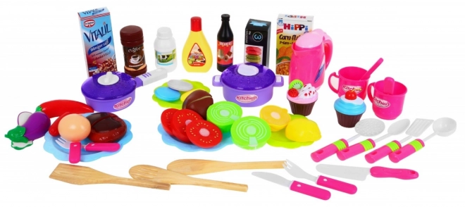 Grande cucina giocattolo interattiva rosa per bambini 3+