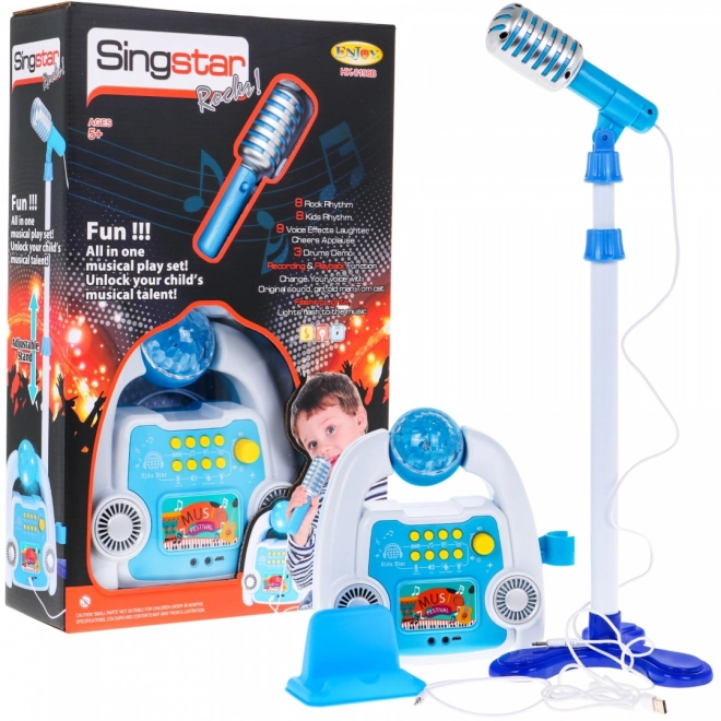 Set karaoke multifunzione per bambini 5+ con microfono e amplificatore, suoni e luci