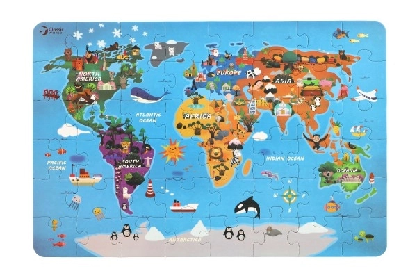 Puzzle Mappa del Mondo 48 Pezzi