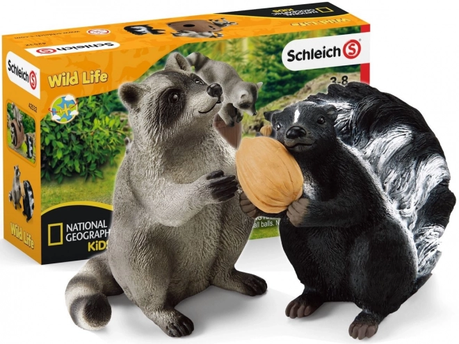 Schleich Szop Pracz e Skunk Orzechosi Wild Life