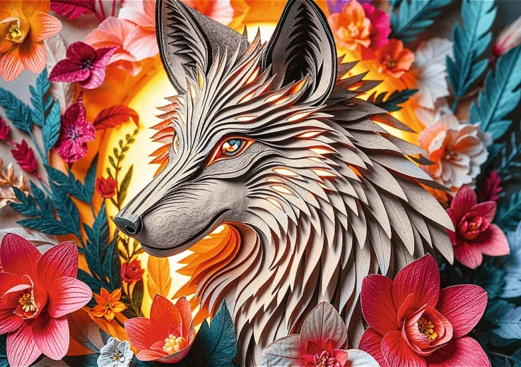 puzzle paper art: lupo 1000 pezzi