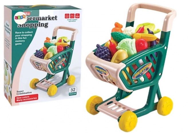 Carrello della spesa per bambini Set di verdure e frutta verde
