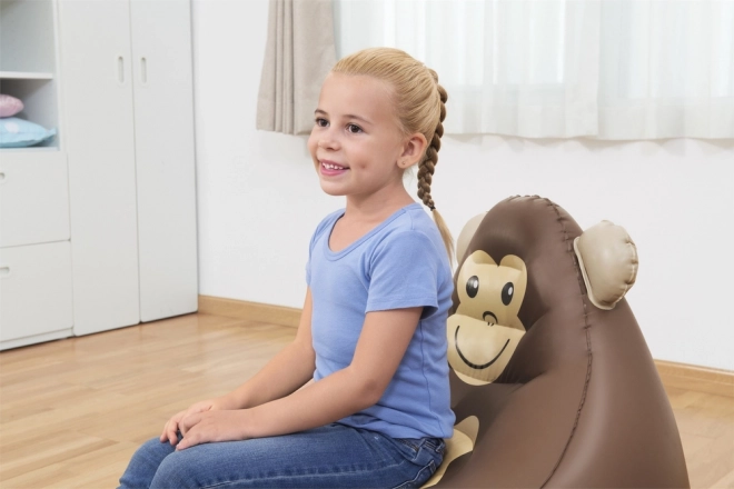 Poltrona gonfiabile a forma di scimmietta per bambini