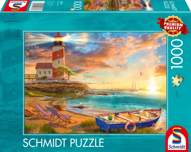 Puzzle Tramonto sulla Baia con Faro 1000 Pezzi