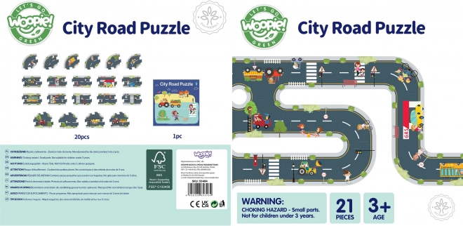 Woopie Green puzzle cittadine per bambini - Autodromo