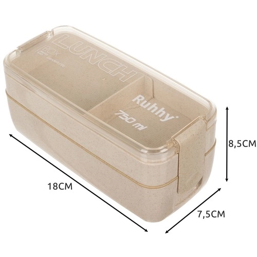 Lunch box con posate ecologiche 750ml