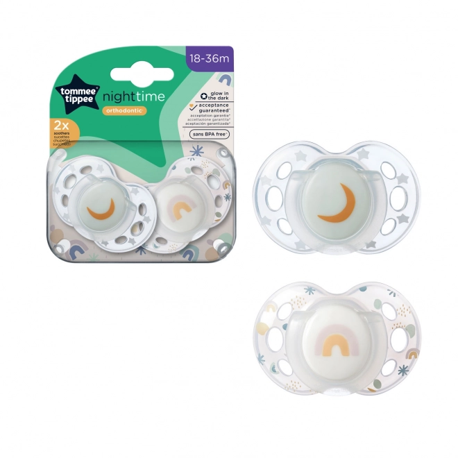 Ciuccio in silicone Tommee Tippee Night 18-36 mesi, 2 pezzi