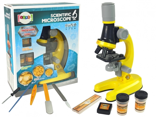 Set educativo microscopio da scienziato giallo