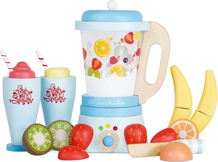 Frullatore in legno realistico con caraffa rimovibile