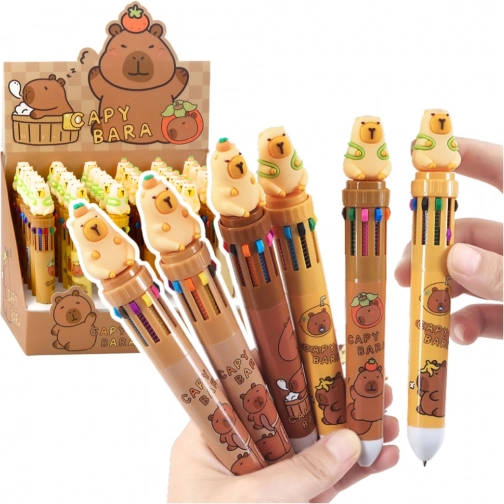 Penna multicolore con figurina di capibara