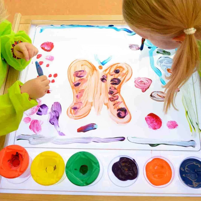 Cornice sensoriale Masterkidz con pannello LED e vassoio trasparente da disegno