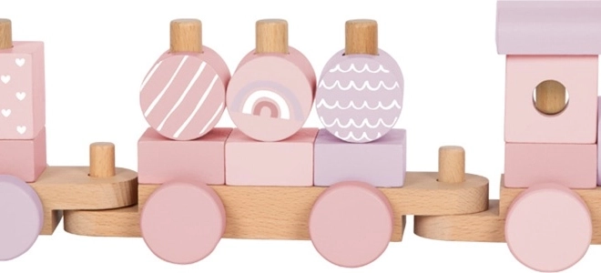 Trenino in legno rosa Small Foot