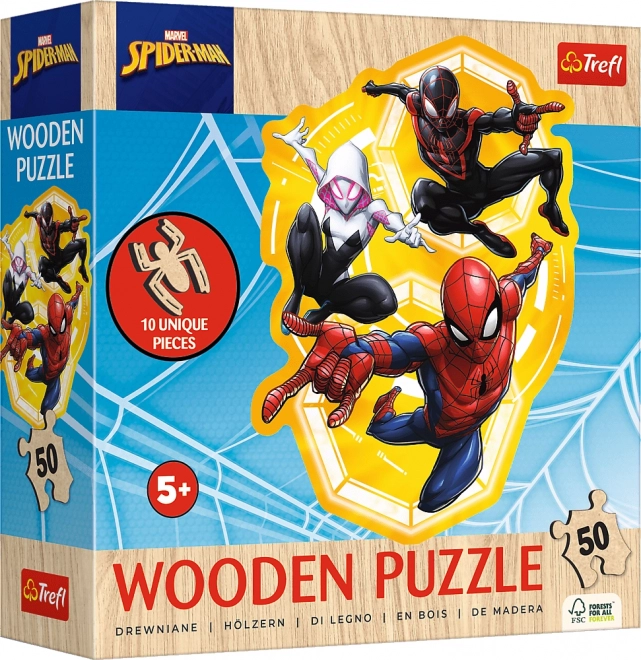 Puzzle in legno sagomato spiderman 50 pezzi