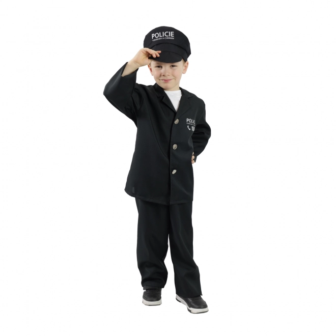 Costume da poliziotto per bambini con cappello e stampa ceca