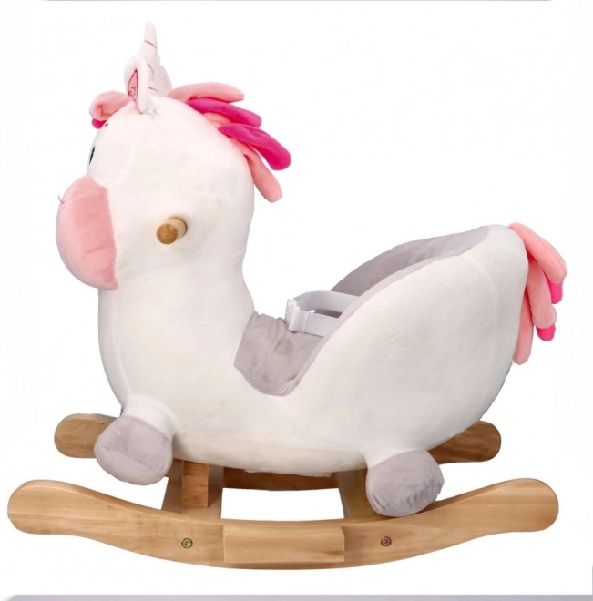 Bambola cavalcabile con seggiolino dolce unicorno