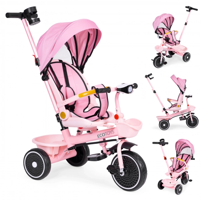 Triciclo passeggino 2-in-1 rosa ECOTOYS