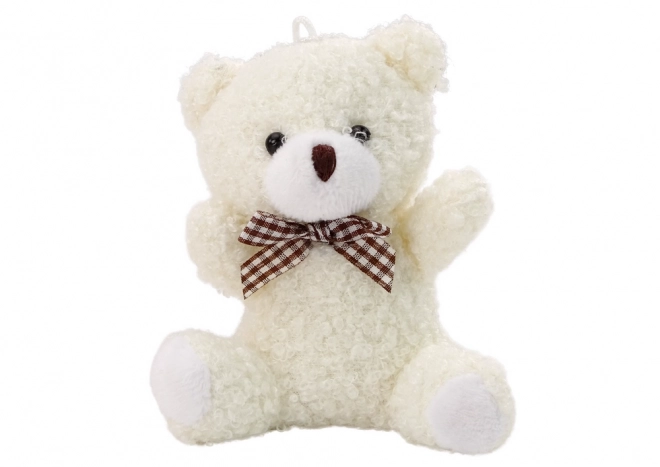 Orsacchiotto bianco di peluche portachiavi 10cm