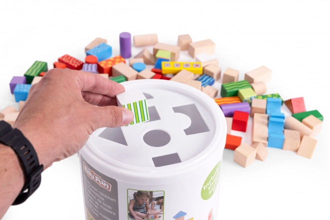 Blocchi in legno per bambini 100 pezzi ECOTOYS