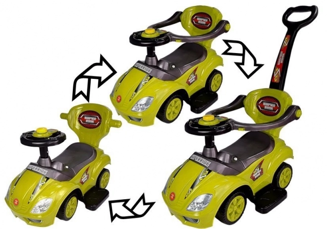 Giocattolo cavalcabile Mega Car 3 in 1 Giallo