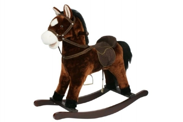 Cavallo a dondolo marrone in peluche – Marrone scuro