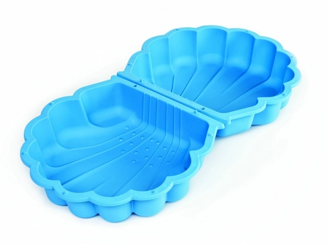 Sabbiera conchiglia con coperchio blu