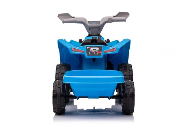 Quad elettrico blu con rimorchio