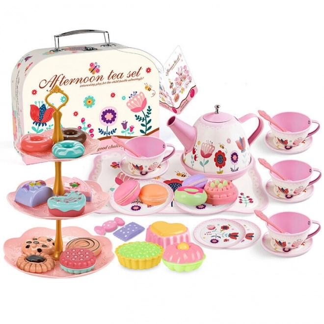Set da tè con valigetta e accessori dolci