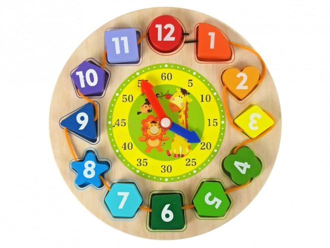 Orologio educativo in legno per imparare forme e colori