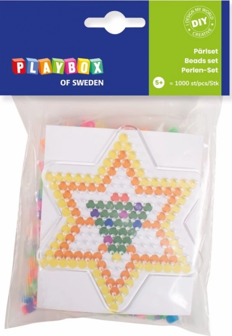 Set Piccoli PLAYBOX Perline da Stirare Forma Stella 1000 Pezzi