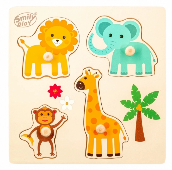 Puzzle animali domestici con supporto in legno