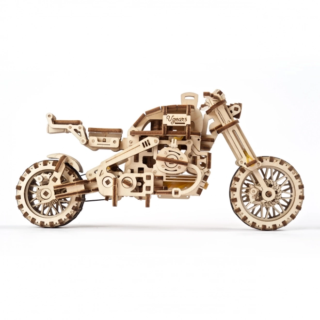 Moto Scrambler con Sidecar Ugears 3D Puzzle Meccanico di Legno