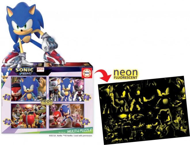 Puzzle luminosi Sonic Prime 4 in 1