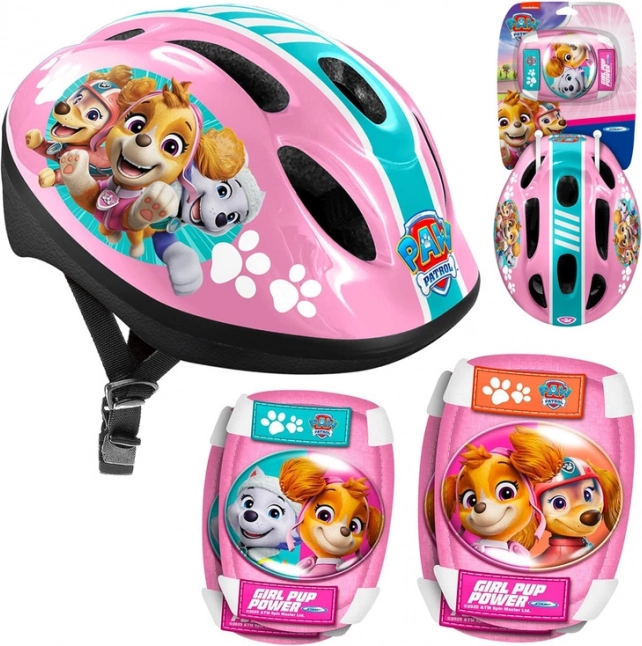 Set protettivo per bambini con cappellino e protezioni Paw Patrol rosa