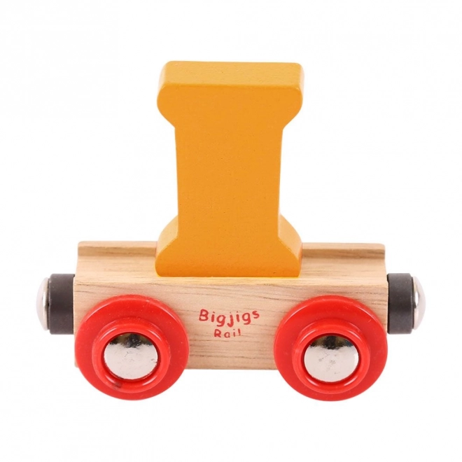 Vagone Bigjigs Rail con Lettera I in Legno