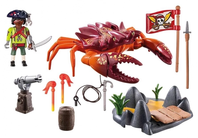 Set con figure Pirates lotta con granchio gigante