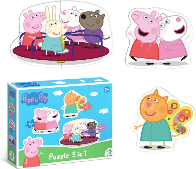 Puzzle DODO Peppa Pig: Amici 3in1