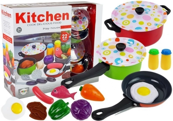 Set da cucina per bambini con 22 pezzi