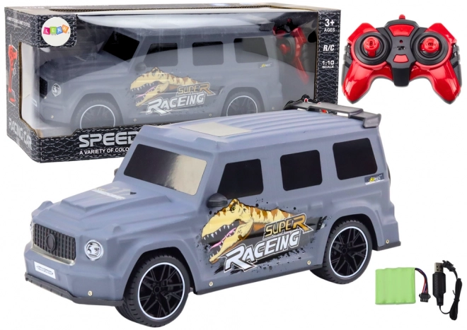 Auto Telecomandata con Dinosauro Scala 1:10 Grigio