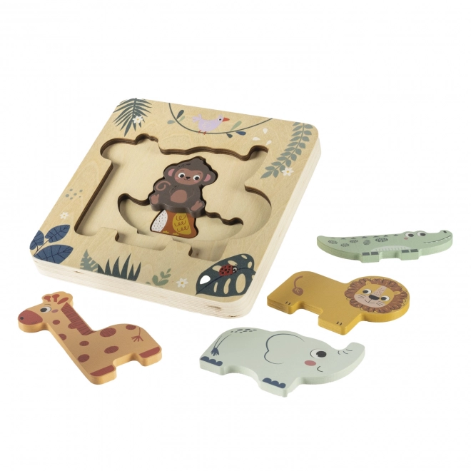 Puzzle in legno safari per piccoli avventurieri