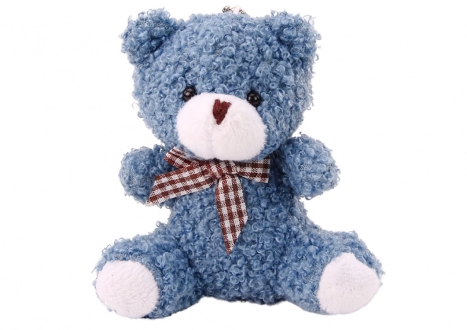 Orsetto di peluche blu piccolo portachiavi 10 cm