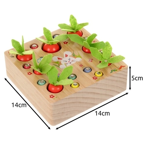 Gioco in legno educativo Montessori 2 in 1 orto delle carote