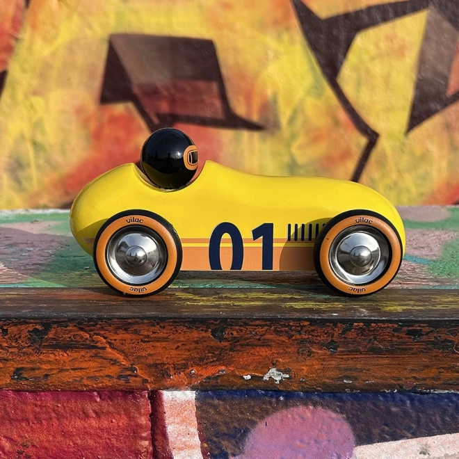 Vilac auto in legno old sport giallo