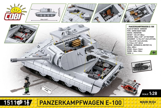 Set da costruzione carro armato Panzerkampfwagen E-100