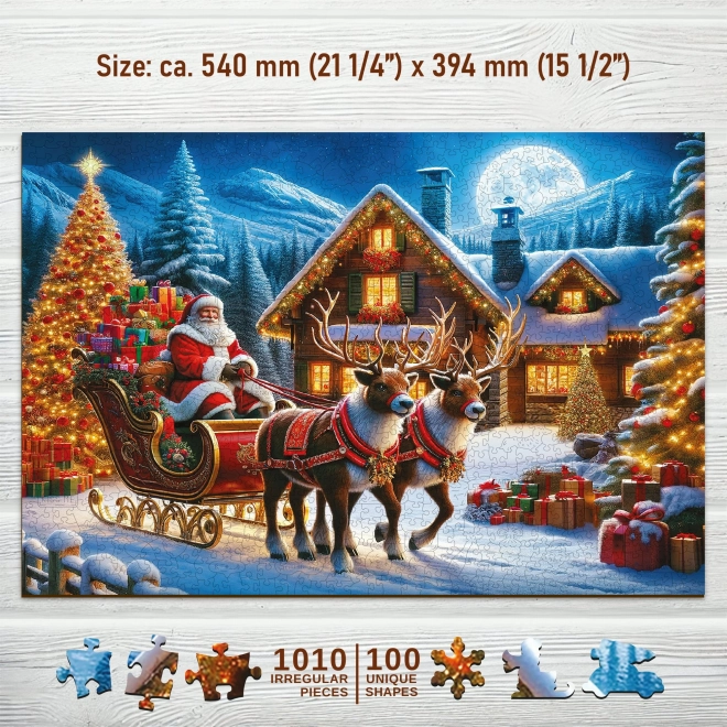 Puzzle di legno Babbo Natale sta arrivando