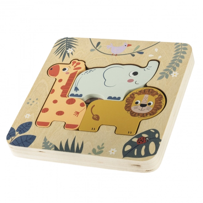 Puzzle in legno safari per piccoli avventurieri