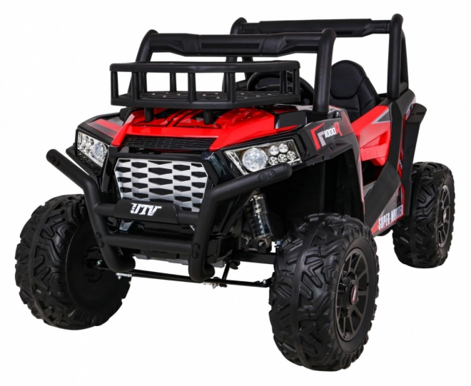Buggy UTV fuoristrada per bambini Rosso + telecomando + portapacchi + partenza lenta + EVA + MP3 LED