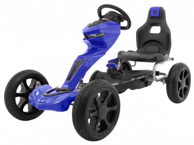 Grand Ride kart a pedali per bambini 3+ Blu + Ruote in EVA + Sedile regolabile + Freno a mano
