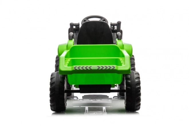 Trattore elettrico per bambini con pala verde
