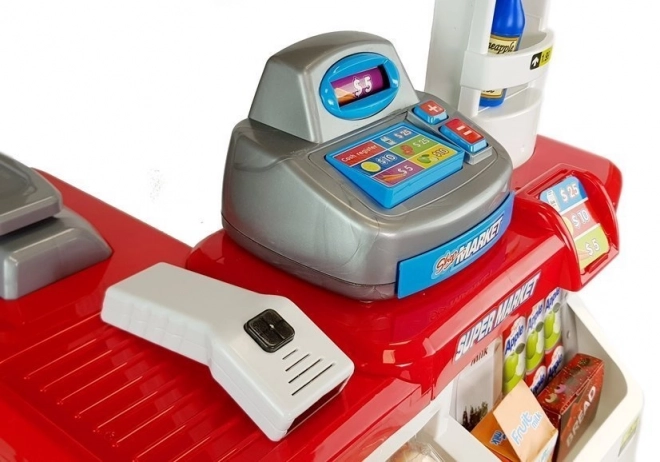 Mercato Giocattolo con Carrello e Cassa