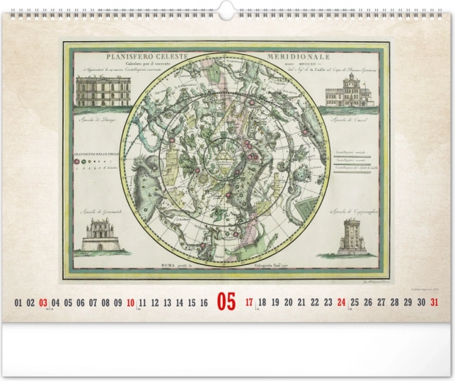 Calendario da parete Mappe antiche 2026